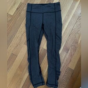 Lululemon Athletica Black and Gray Chevron Leggings